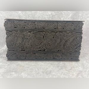 Old Handcarved Textile Printing Block From India Floral Paisley